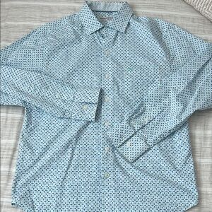 Tommy Bahama Light Blue /green Geometric Shirt
